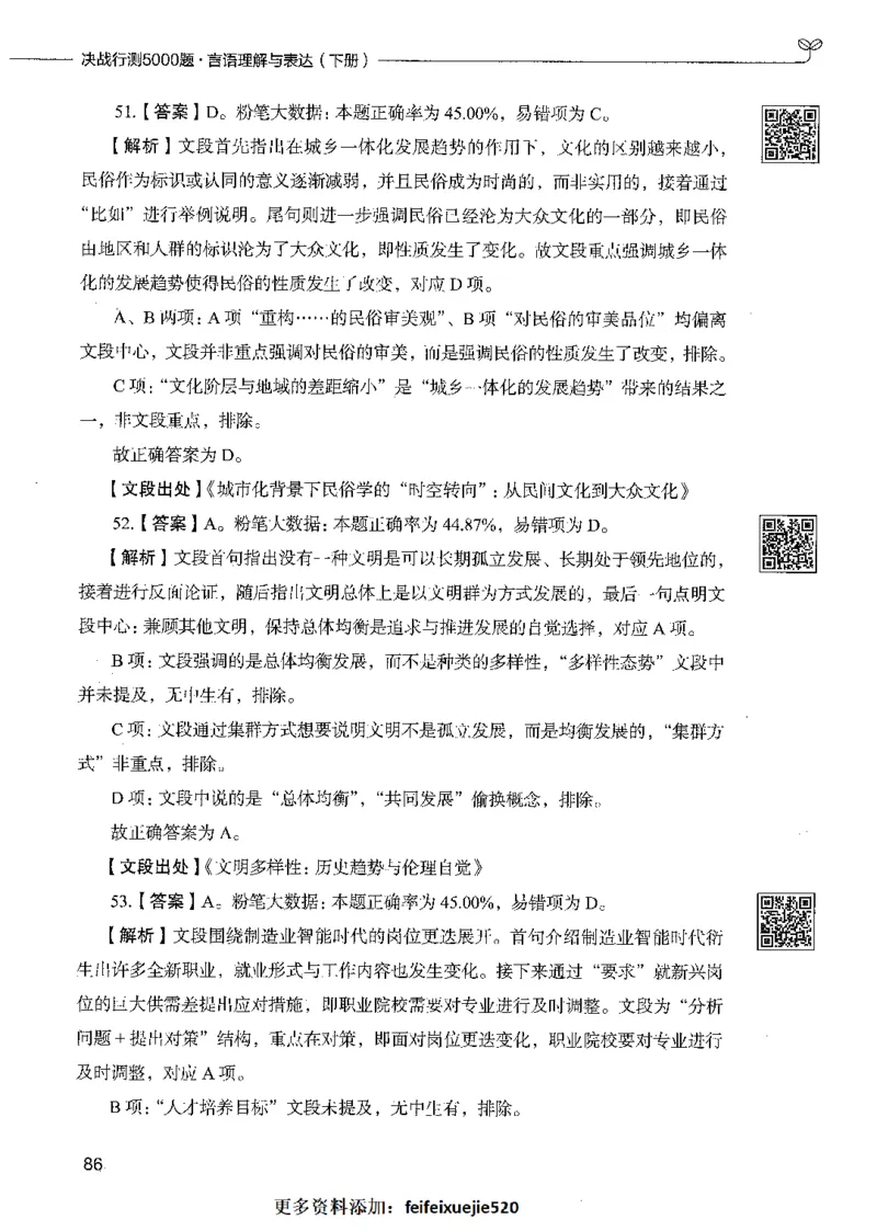 04言语理解（答案）_26吉林考备考资料包_11省考刷题包_04决战行测5000题_行测5000题2021年7月版次