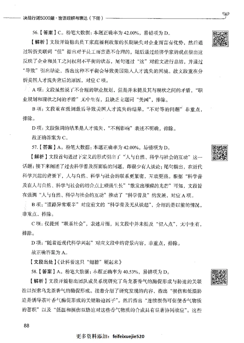 04言语理解（答案）_26吉林考备考资料包_11省考刷题包_04决战行测5000题_行测5000题2021年7月版次