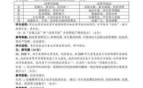 2009年山西省中考历史试题及答案_中考真题_6.历史中考真题2015-2024年_地区卷_山西中考历史2008---2022年（山西省统一试卷）