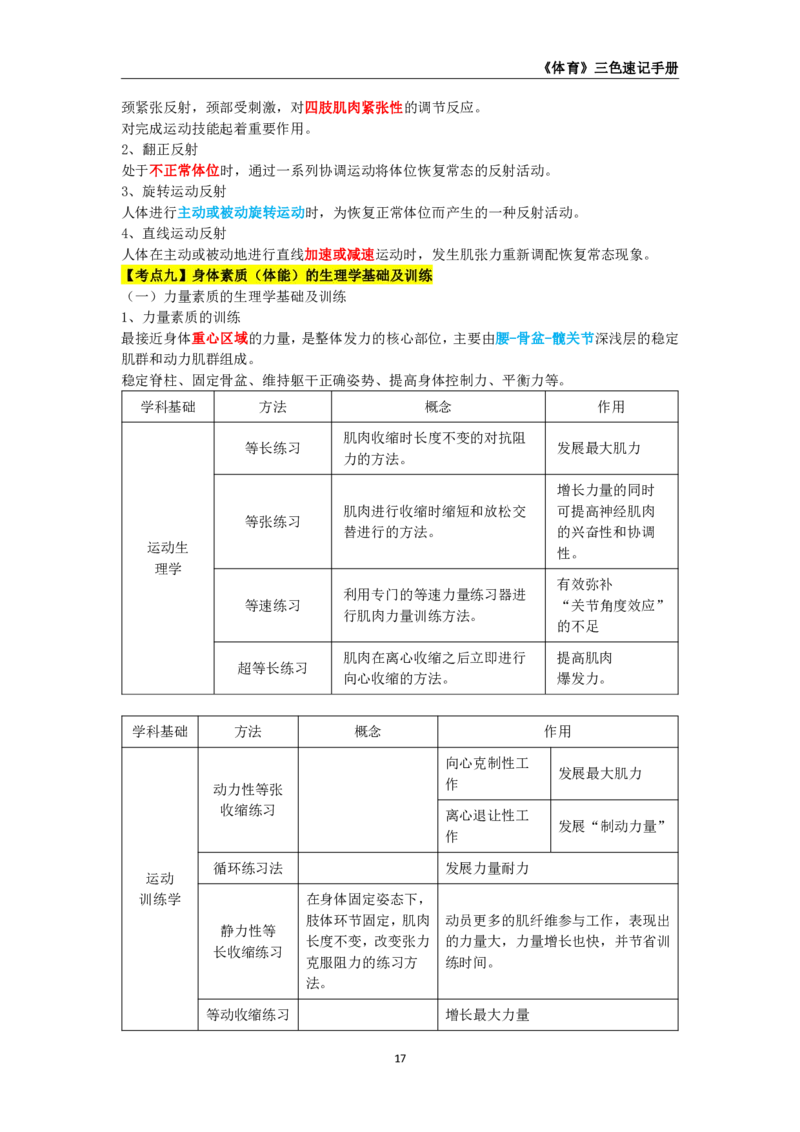 教师资格《（高中）体育与健康》三色速记手册_教资_33教资笔试历年真题汇总（科一+科二+科三）_科三真题_02高中科三各科电子资料包合集_体育（资料文档）_高中体育
