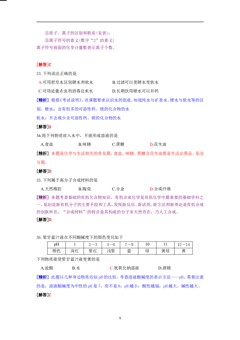 2009年海南中考化学试题及答案_中考真题_5.化学中考真题2015-2024年_地区卷_海南中考化学08-21