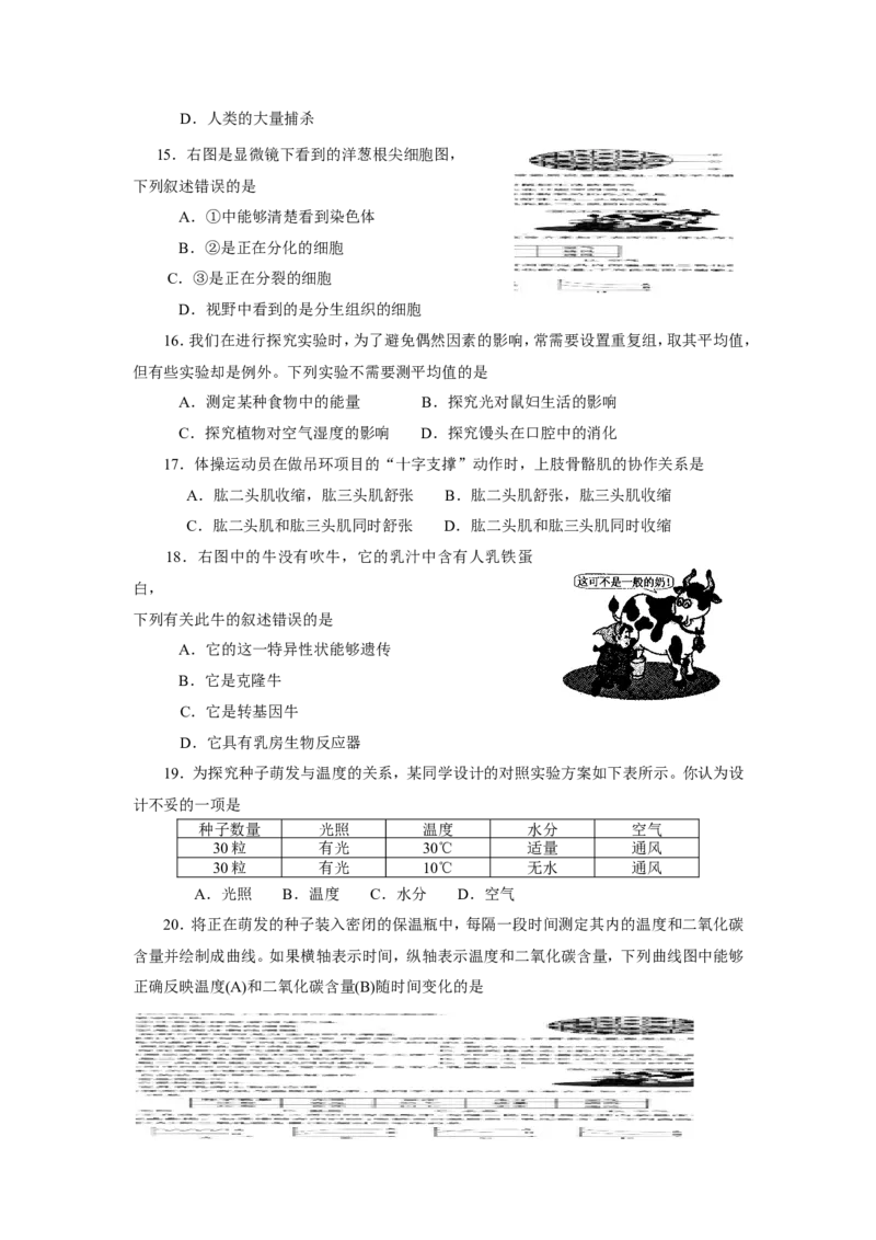 2009烟台市中考生物试题及答案(word版)_中考真题_8.生物中考真题2015-2024年_地区卷_山东省_烟台中考生物08-22