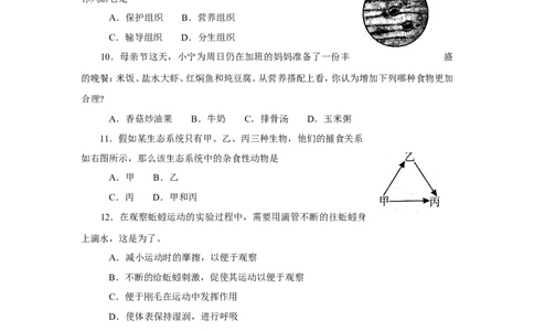 2009烟台市中考生物试题及答案(word版)_中考真题_8.生物中考真题2015-2024年_地区卷_山东省_烟台中考生物08-22