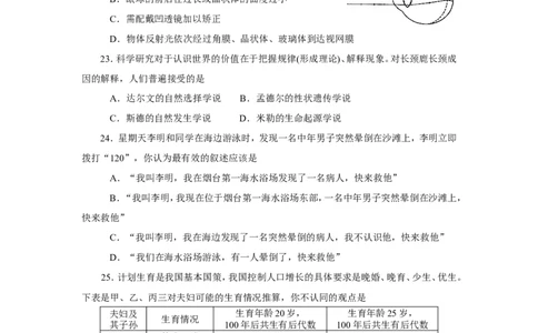 2009烟台市中考生物试题及答案(word版)_中考真题_8.生物中考真题2015-2024年_地区卷_山东省_烟台中考生物08-22