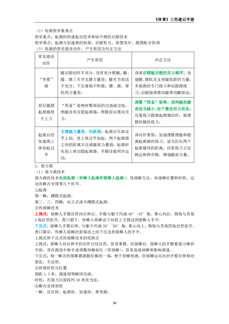 教师资格《（初中）体育与健康》三色速记手册_教资_33教资笔试历年真题汇总（科一+科二+科三）_科三真题_02初中科三各科电子资料包合集_体育（资料文档）