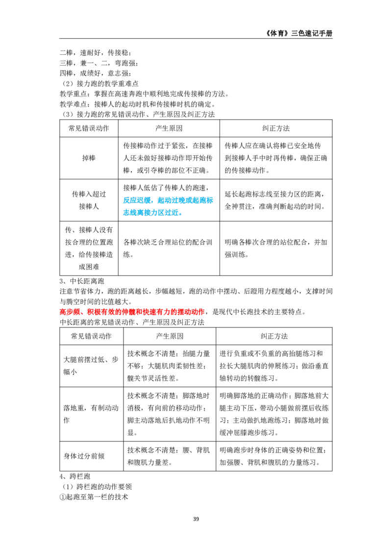 教师资格《（初中）体育与健康》三色速记手册_教资_33教资笔试历年真题汇总（科一+科二+科三）_科三真题_02初中科三各科电子资料包合集_体育（资料文档）