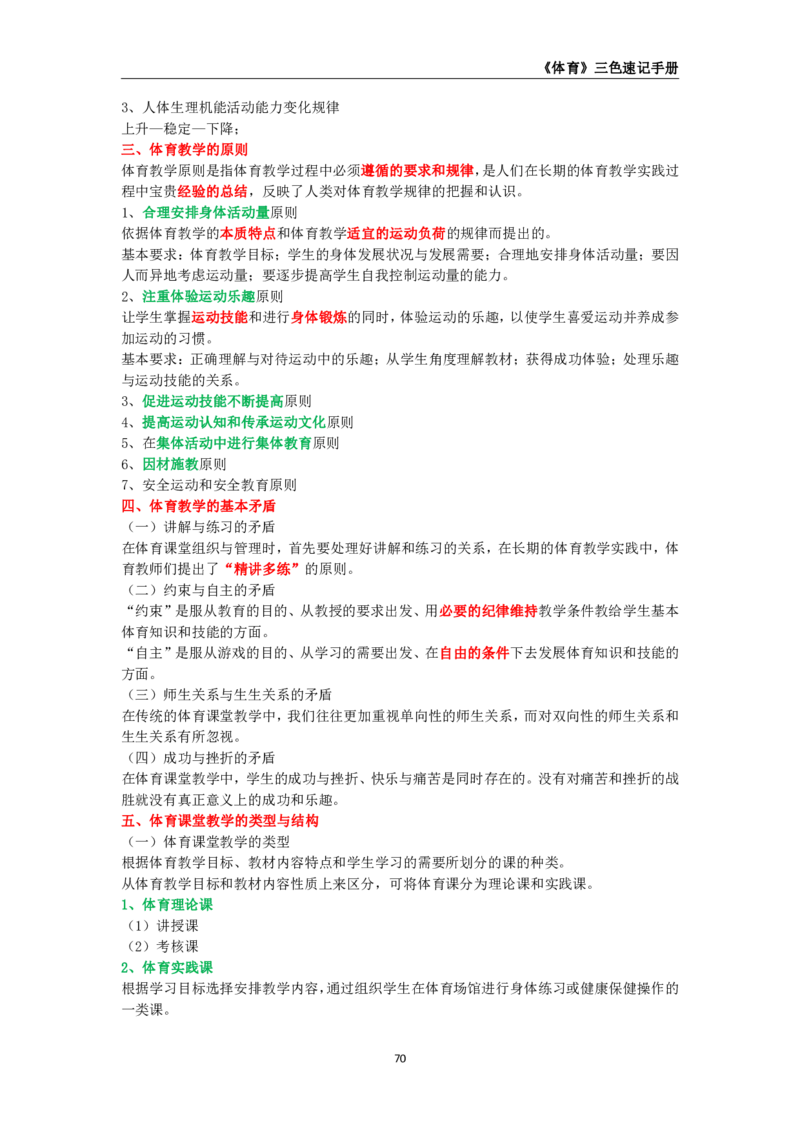 教师资格《（初中）体育与健康》三色速记手册_教资_33教资笔试历年真题汇总（科一+科二+科三）_科三真题_02初中科三各科电子资料包合集_体育（资料文档）