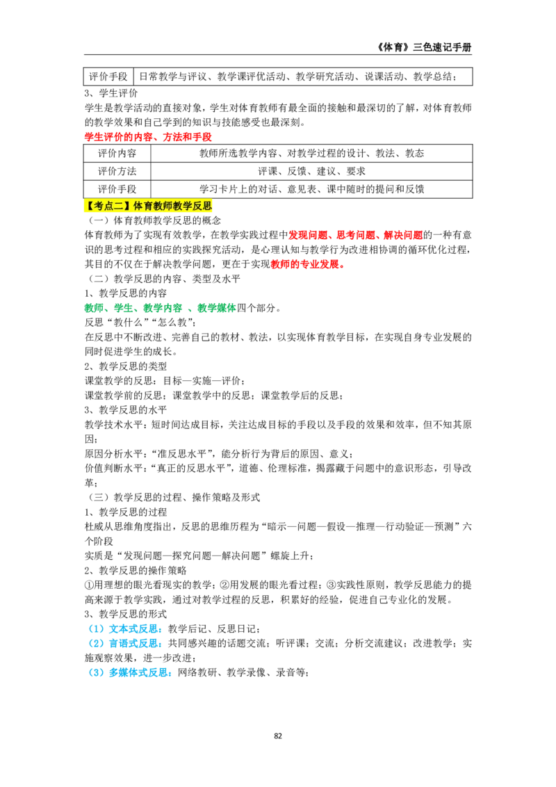 教师资格《（初中）体育与健康》三色速记手册_教资_33教资笔试历年真题汇总（科一+科二+科三）_科三真题_02初中科三各科电子资料包合集_体育（资料文档）