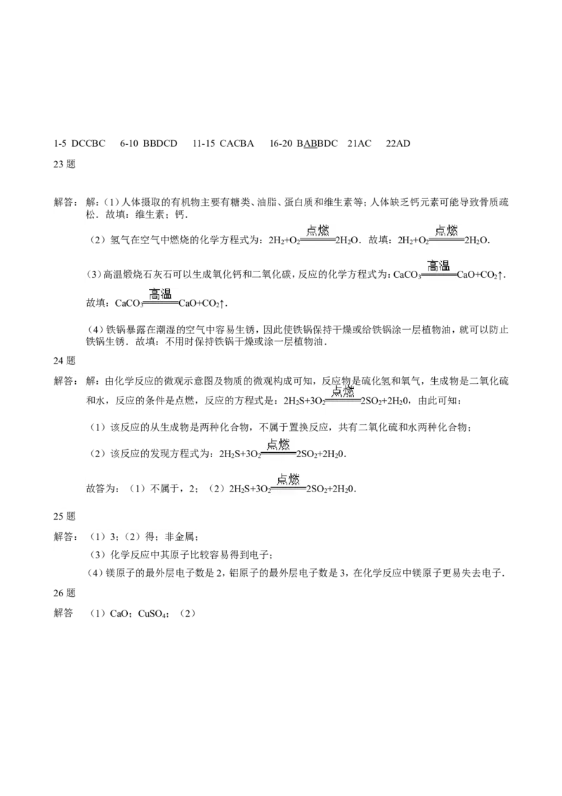 2013年山东省青岛市中考化学试题及答案_中考真题_5.化学中考真题2015-2024年_地区卷_山东省_青岛化学