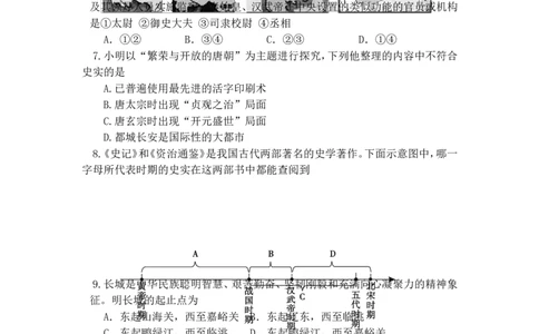 2011年山东淄博中考历史试题_中考真题_6.历史中考真题2015-2024年_地区卷_山东省_山东淄博历史10-21缺20