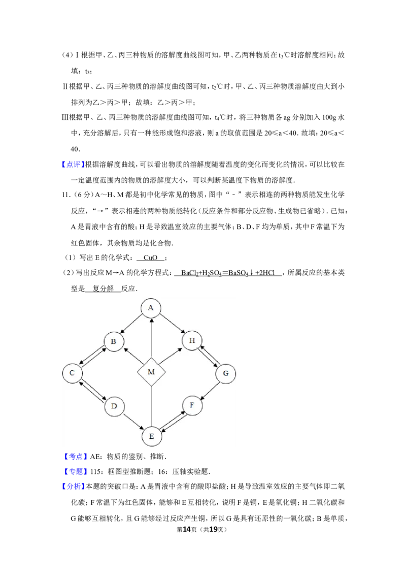 2013年四川省遂宁市中考化学试卷（含解析版）_中考真题_5.化学中考真题2015-2024年_地区卷_四川省_四川遂宁化学12-22