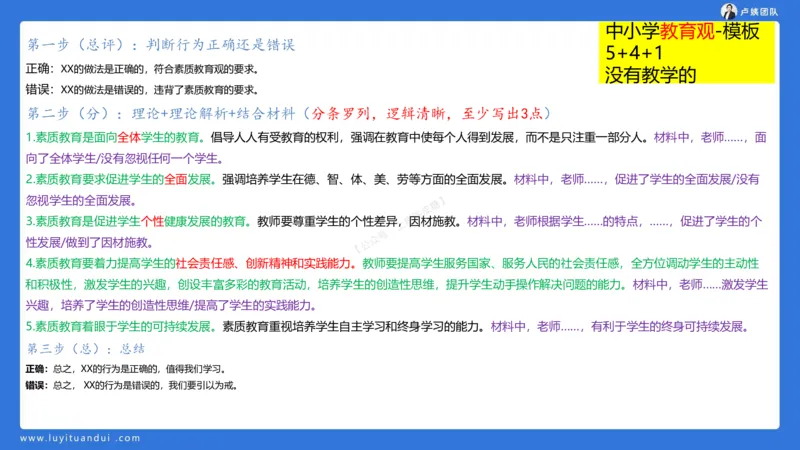 2.15科一教育观+学生观模板(1)_4-教培资料-26年最新资料-同步更新_小学教资_0325上急救班卢姨（小学科一科二）_25上小学科一急救班_03科一课件_10小时急救课件