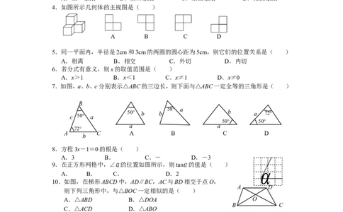 2010年海南中考数学试题及答案_中考真题_2.数学中考真题2015-2024年_地区卷_海南中考数学08-22