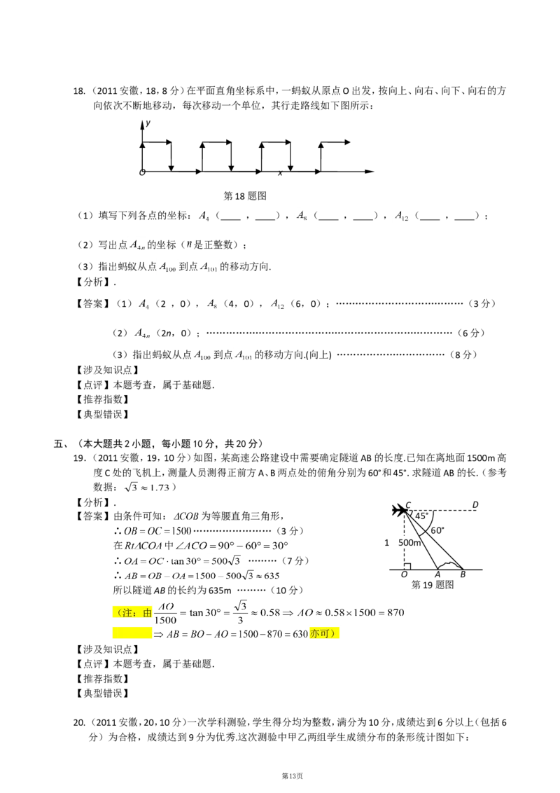 2011年安徽中考数学试题及答案_中考真题_2.数学中考真题2015-2024年_地区卷_安徽数学08-22