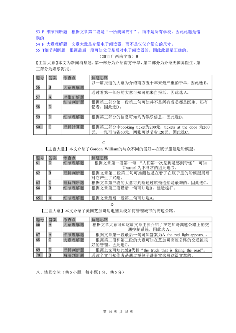2011年广西南宁市中考英语试题及解析_中考真题_3.英语中考真题2015-2024年_地区卷_广西省_英语南宁11-22