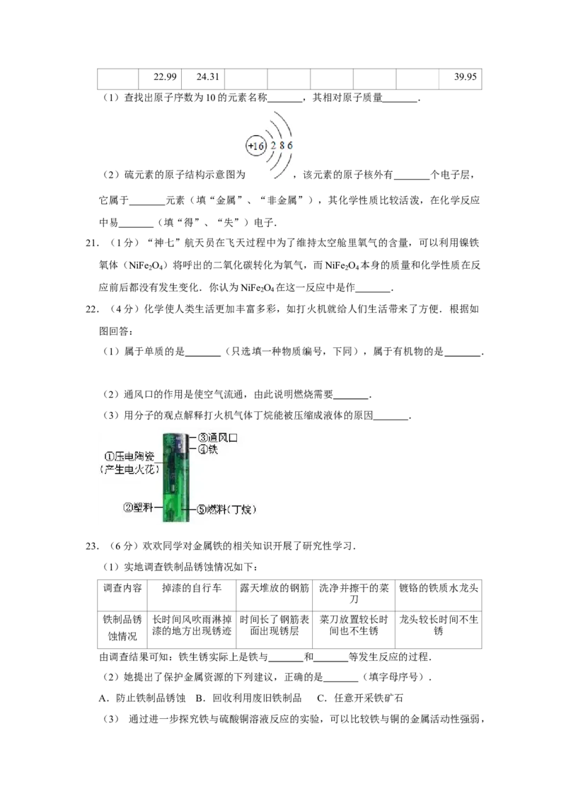 2009年湖南省娄底市中考化学试卷（学生版）学霸冲冲冲shop348121278.taobao.com_中考真题_5.化学中考真题2015-2024年_地区卷_湖南省_娄底化学06-22缺20