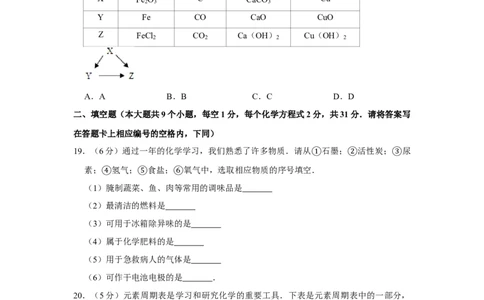 2009年湖南省娄底市中考化学试卷（学生版）学霸冲冲冲shop348121278.taobao.com_中考真题_5.化学中考真题2015-2024年_地区卷_湖南省_娄底化学06-22缺20