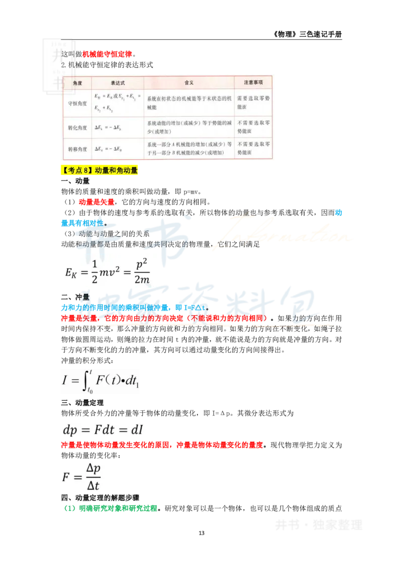 井书&middot;独家资料包教师资格《（高中）物理》三色速记手册（独家整理）_教资_初高中2026教资_25下教师资格证_科三高中各科资料汇总_井书&middot;独家资料包高中各科资料汇总