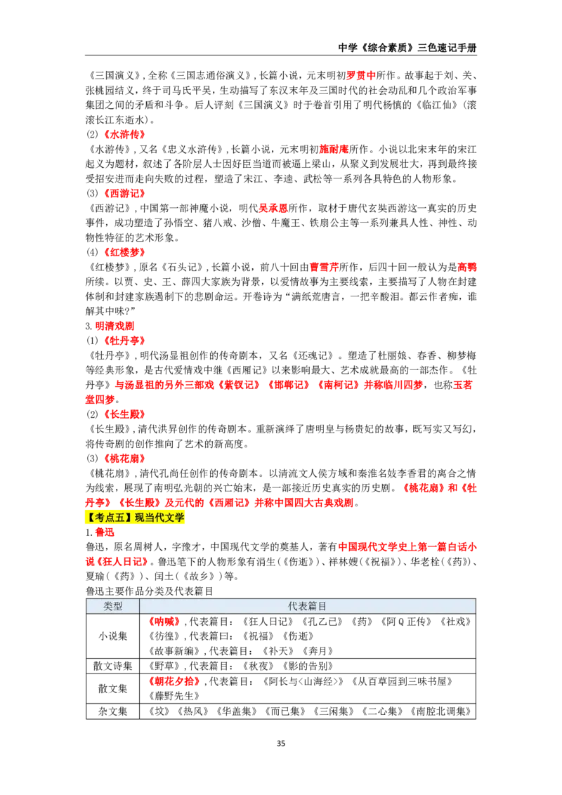 教师资格《中学综合素质》三色速记手册_教资_32教师资格证三色笔记