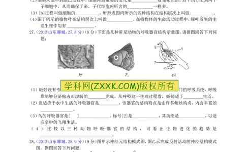 2013年聊城市中考生物试卷_中考真题_8.生物中考真题2015-2024年_地区卷_山东省_山东聊城生物10-22