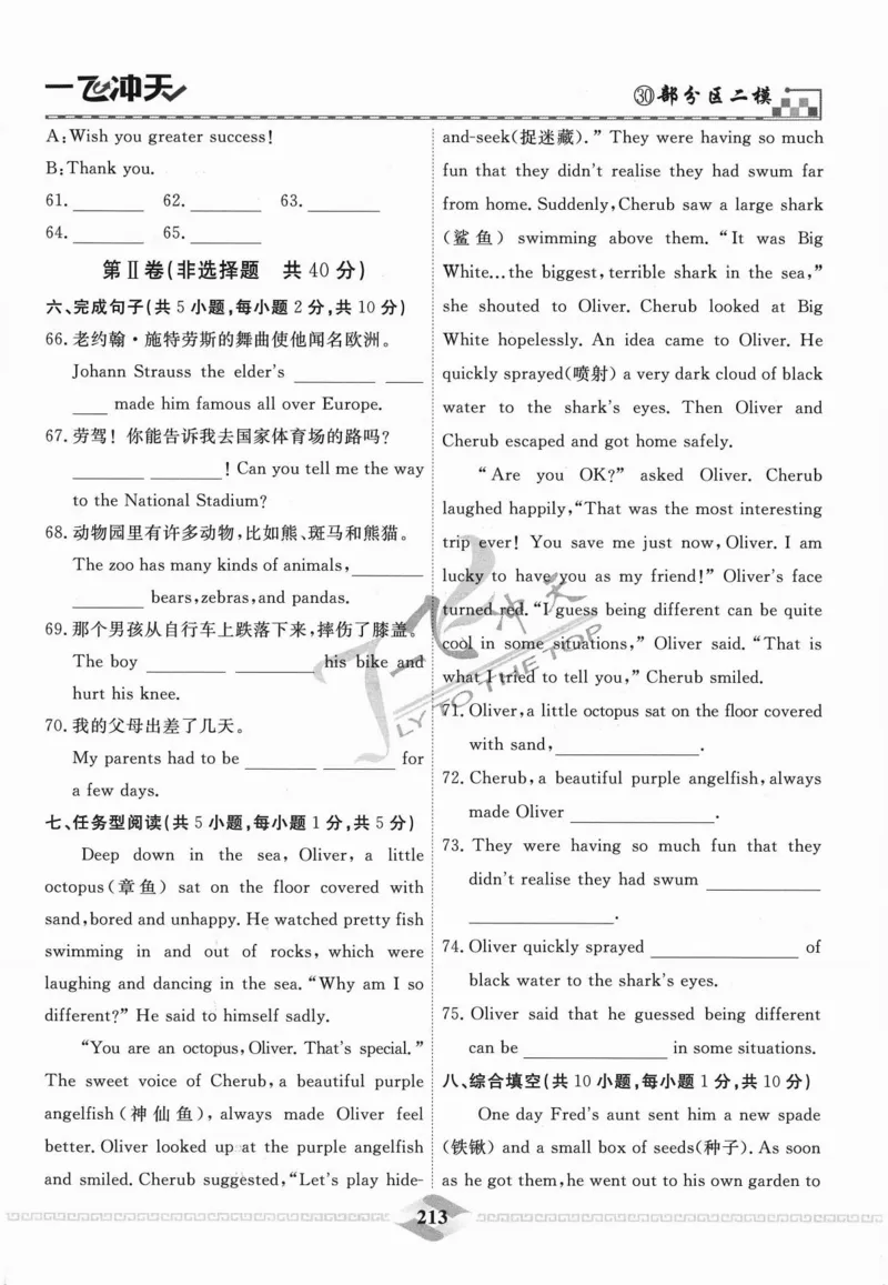 一飞冲天-中考模拟试题汇编-英语_《一飞冲天-中考专项》2026版_一飞冲天-中考模拟试题汇编（2024版）