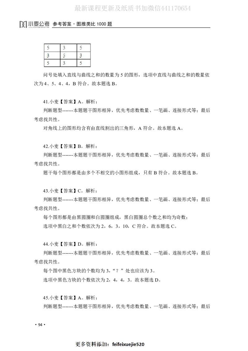 2020小麦图推类比1000题-答案_26吉林考备考资料包_11省考刷题包_09行测6000题