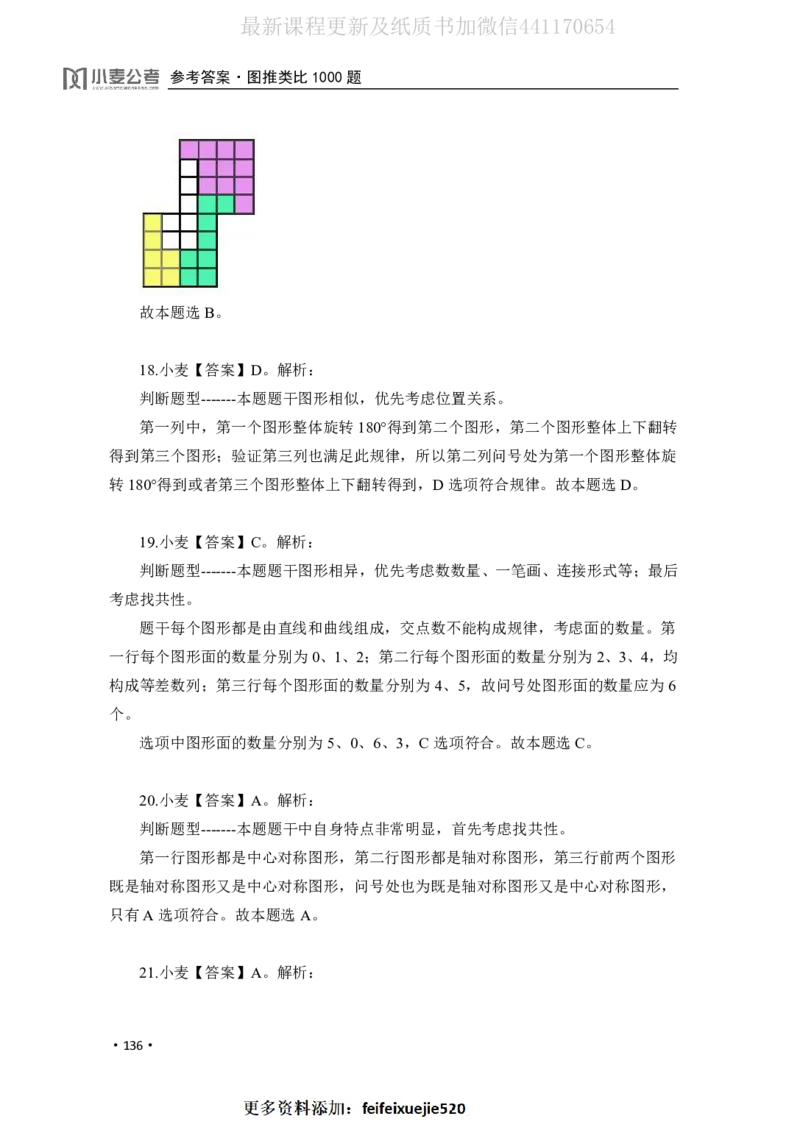 2020小麦图推类比1000题-答案_26吉林考备考资料包_11省考刷题包_09行测6000题