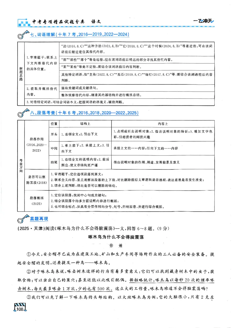 一飞冲天-中考专项精品试题分类-语文_《一飞冲天-中考专项》2026版_一飞冲天-中考专项（2026版）