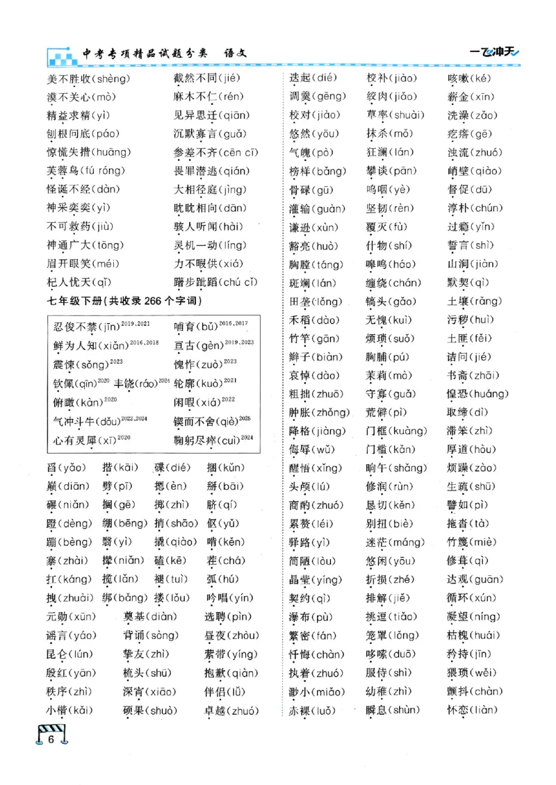 一飞冲天-中考专项精品试题分类-语文_《一飞冲天-中考专项》2026版_一飞冲天-中考专项（2026版）
