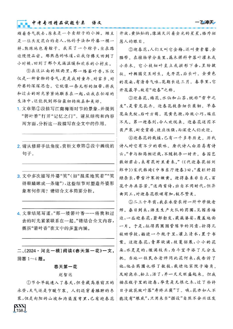 一飞冲天-中考专项精品试题分类-语文_《一飞冲天-中考专项》2026版_一飞冲天-中考专项（2026版）