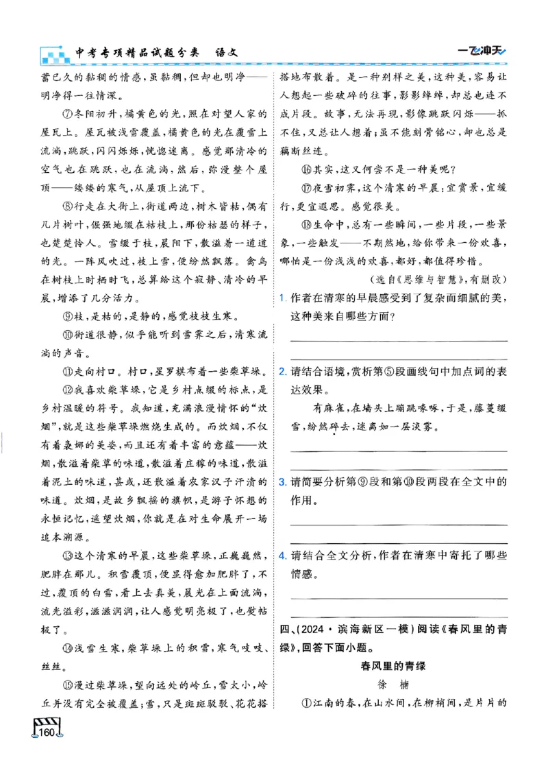 一飞冲天-中考专项精品试题分类-语文_《一飞冲天-中考专项》2026版_一飞冲天-中考专项（2026版）