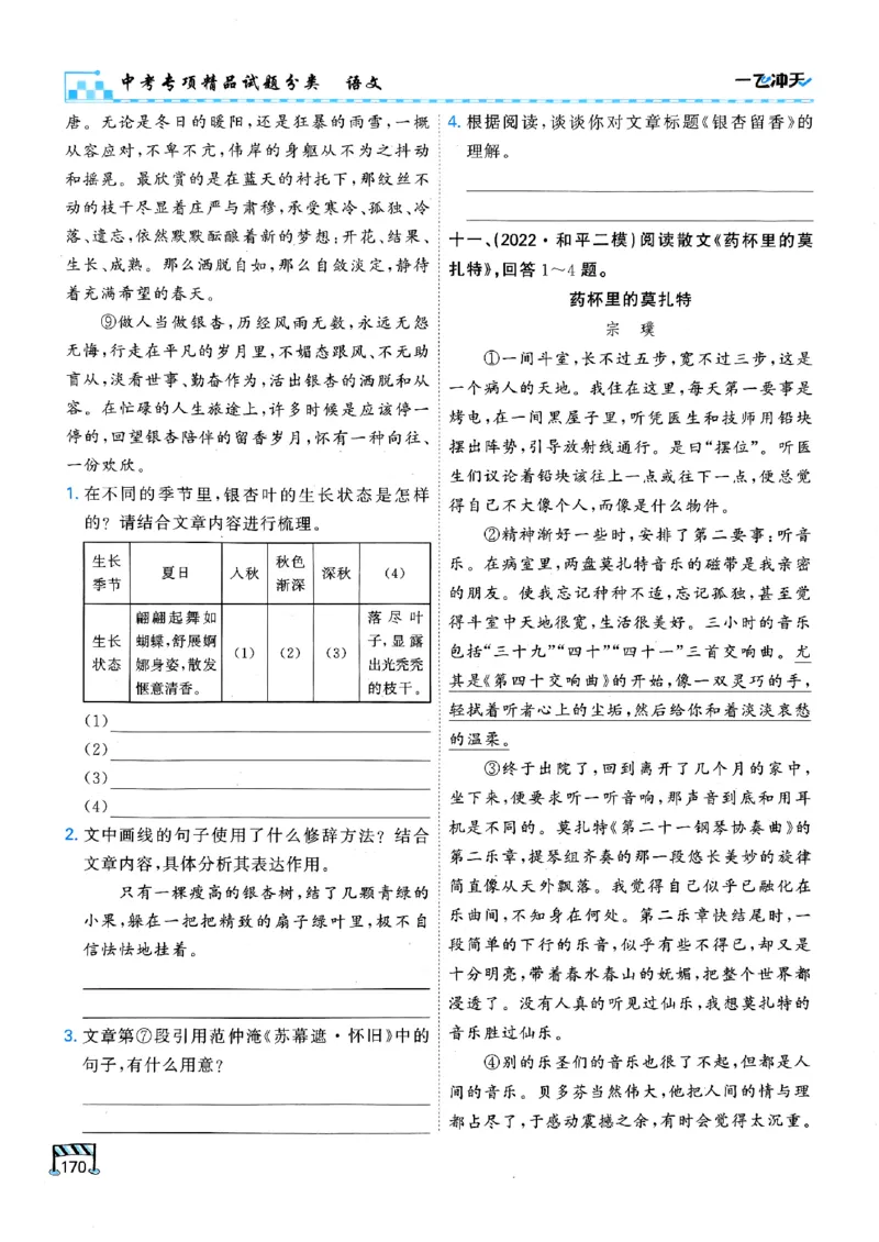 一飞冲天-中考专项精品试题分类-语文_《一飞冲天-中考专项》2026版_一飞冲天-中考专项（2026版）
