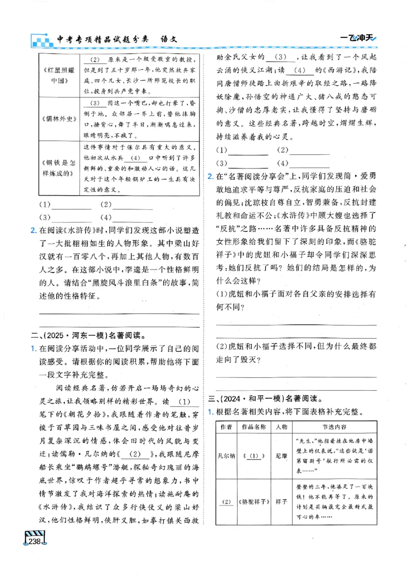 一飞冲天-中考专项精品试题分类-语文_《一飞冲天-中考专项》2026版_一飞冲天-中考专项（2026版）
