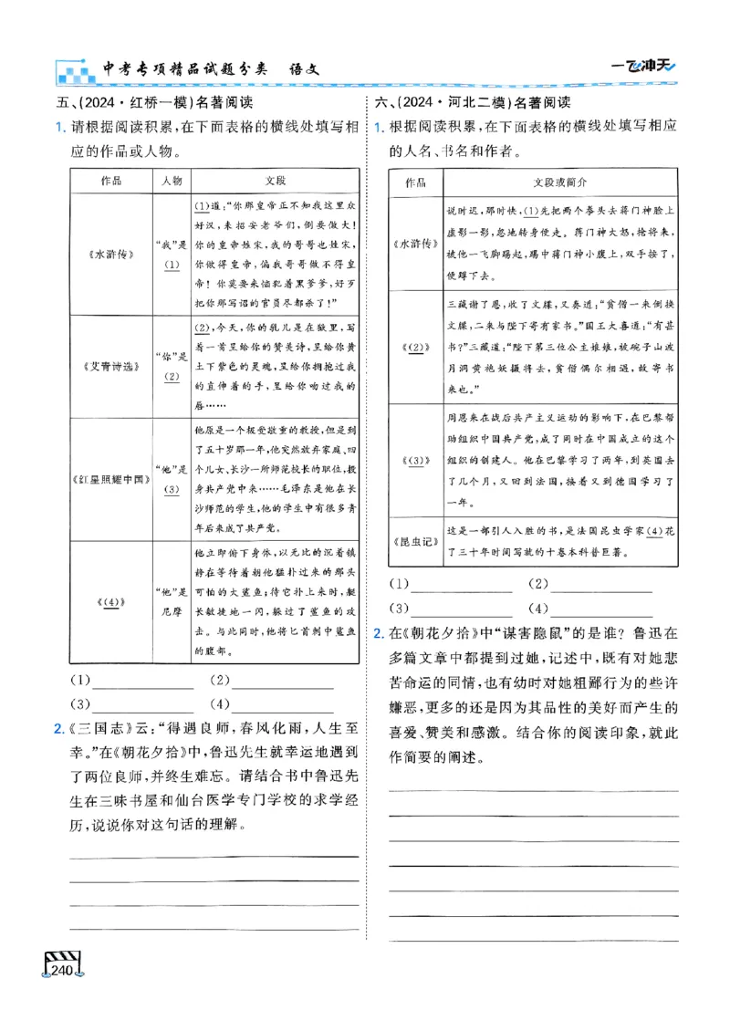 一飞冲天-中考专项精品试题分类-语文_《一飞冲天-中考专项》2026版_一飞冲天-中考专项（2026版）