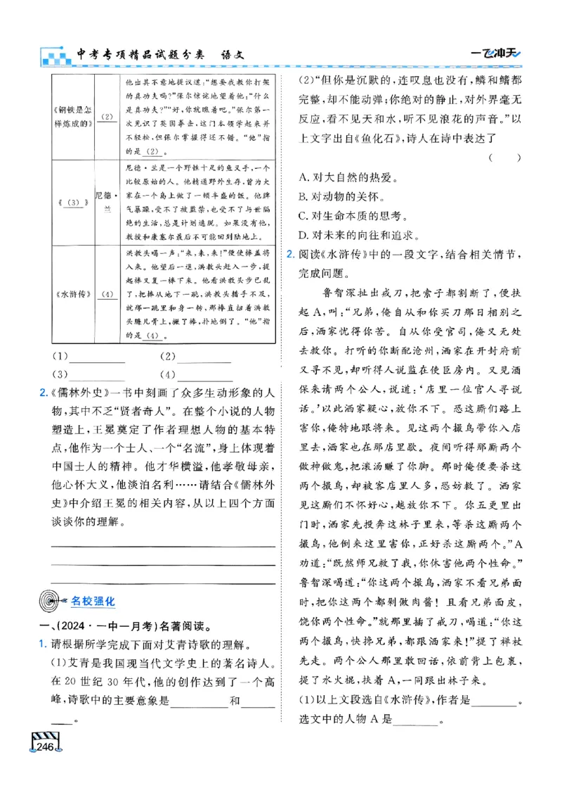 一飞冲天-中考专项精品试题分类-语文_《一飞冲天-中考专项》2026版_一飞冲天-中考专项（2026版）