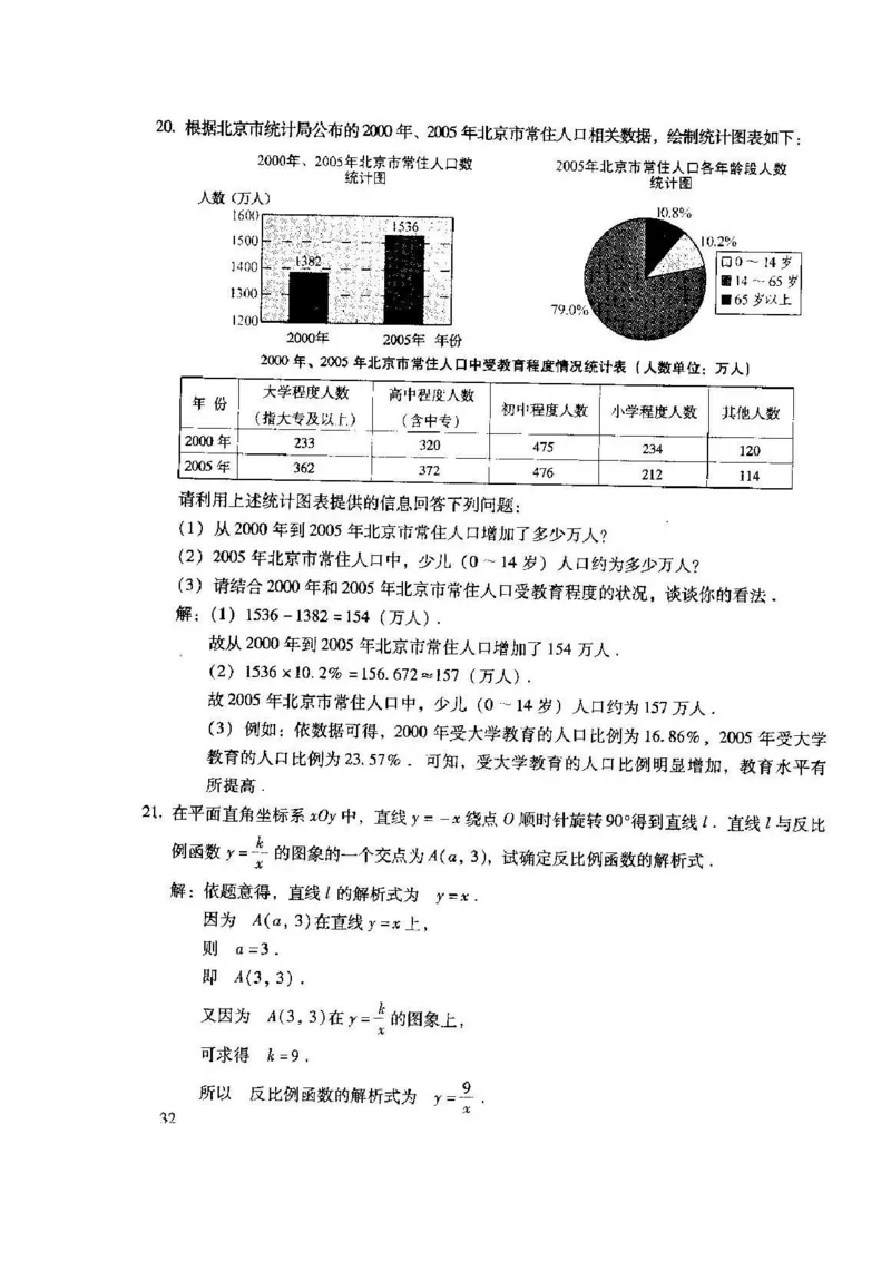 2006年北京市中考数学试题与答案_中考真题_2.数学中考真题2015-2024年_地区卷_北京中考数学05-23