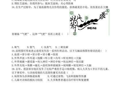 2011年德州市中考生物试题及答案_中考真题_8.生物中考真题2015-2024年_地区卷_山东省_山东德州生物11-20
