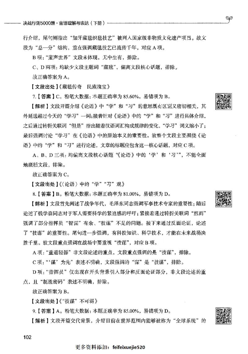 04言语表达（答案）2023年5月版_26吉林考备考资料包_11省考刷题包_04决战行测5000题_行测5000题2023年5月版次