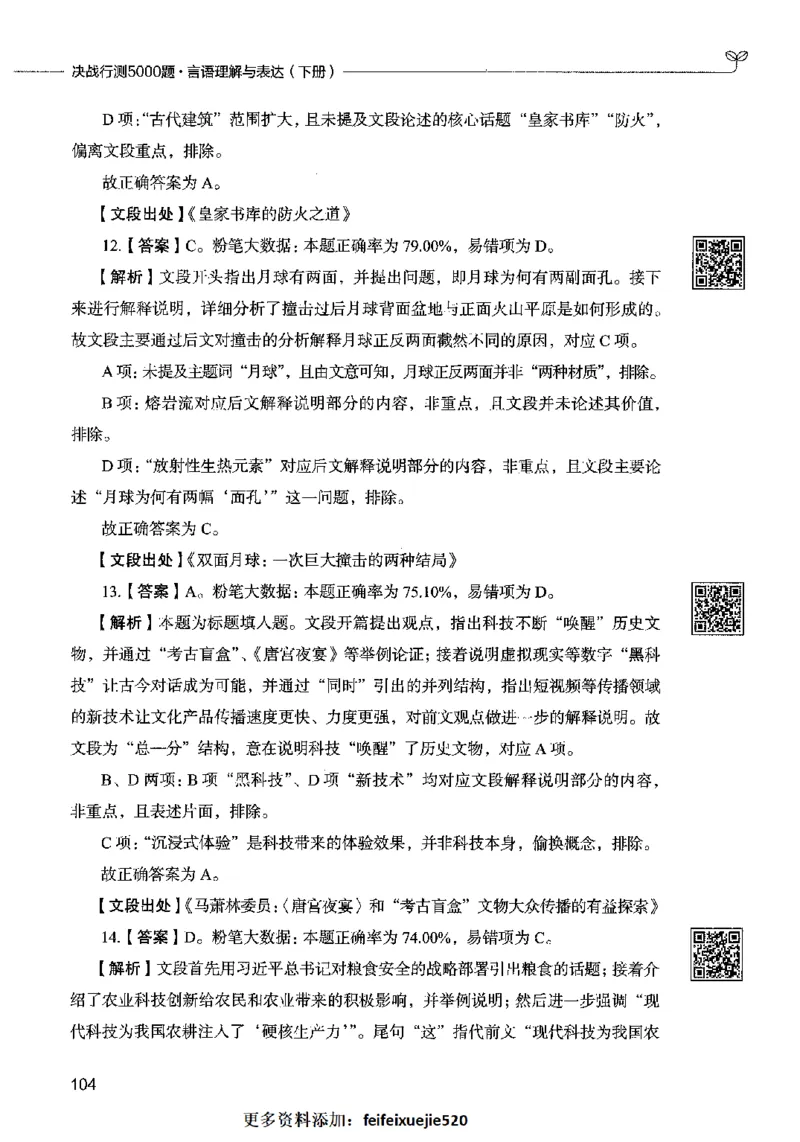 04言语表达（答案）2023年5月版_26吉林考备考资料包_11省考刷题包_04决战行测5000题_行测5000题2023年5月版次