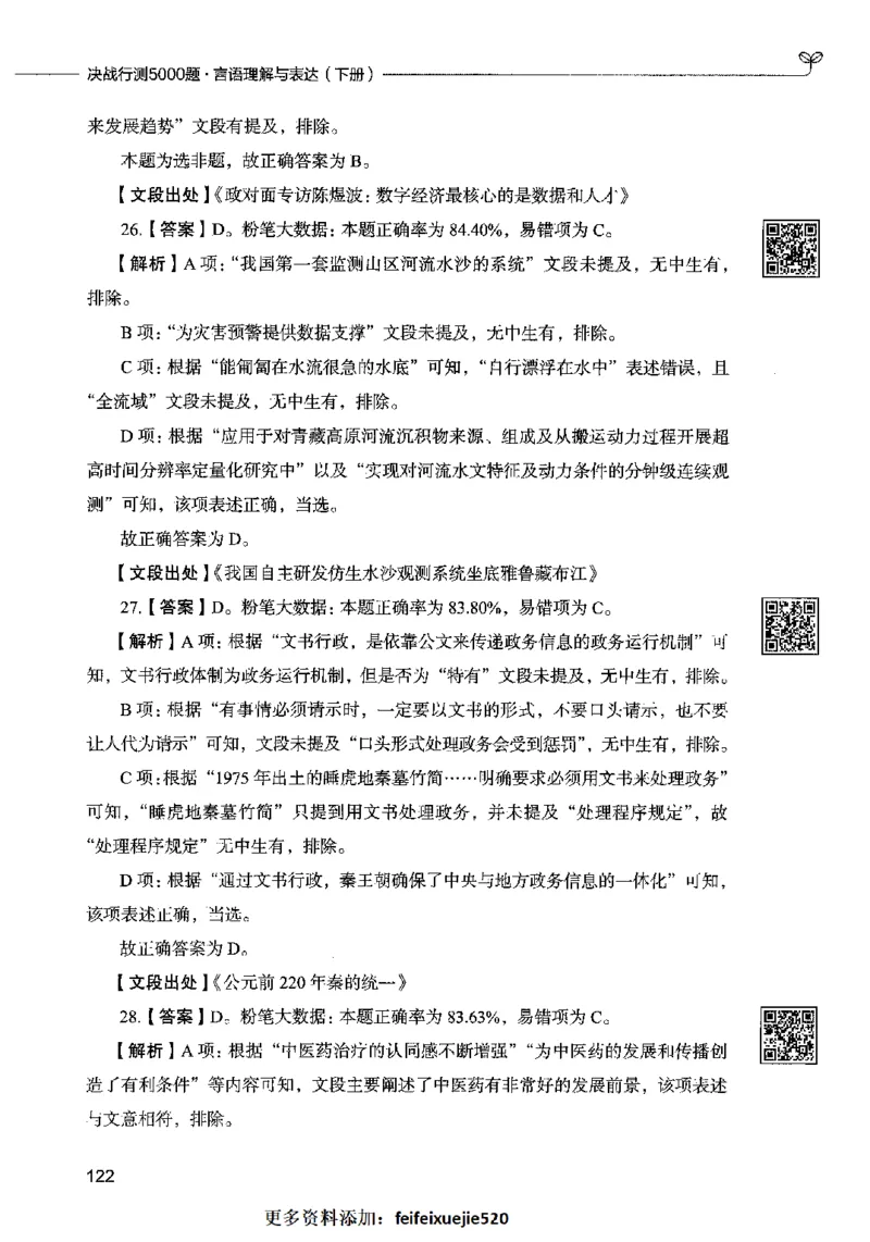 04言语表达（答案）2023年5月版_26吉林考备考资料包_11省考刷题包_04决战行测5000题_行测5000题2023年5月版次