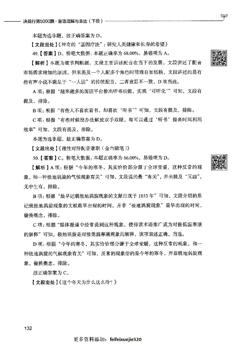 04言语表达（答案）2023年5月版_26吉林考备考资料包_11省考刷题包_04决战行测5000题_行测5000题2023年5月版次