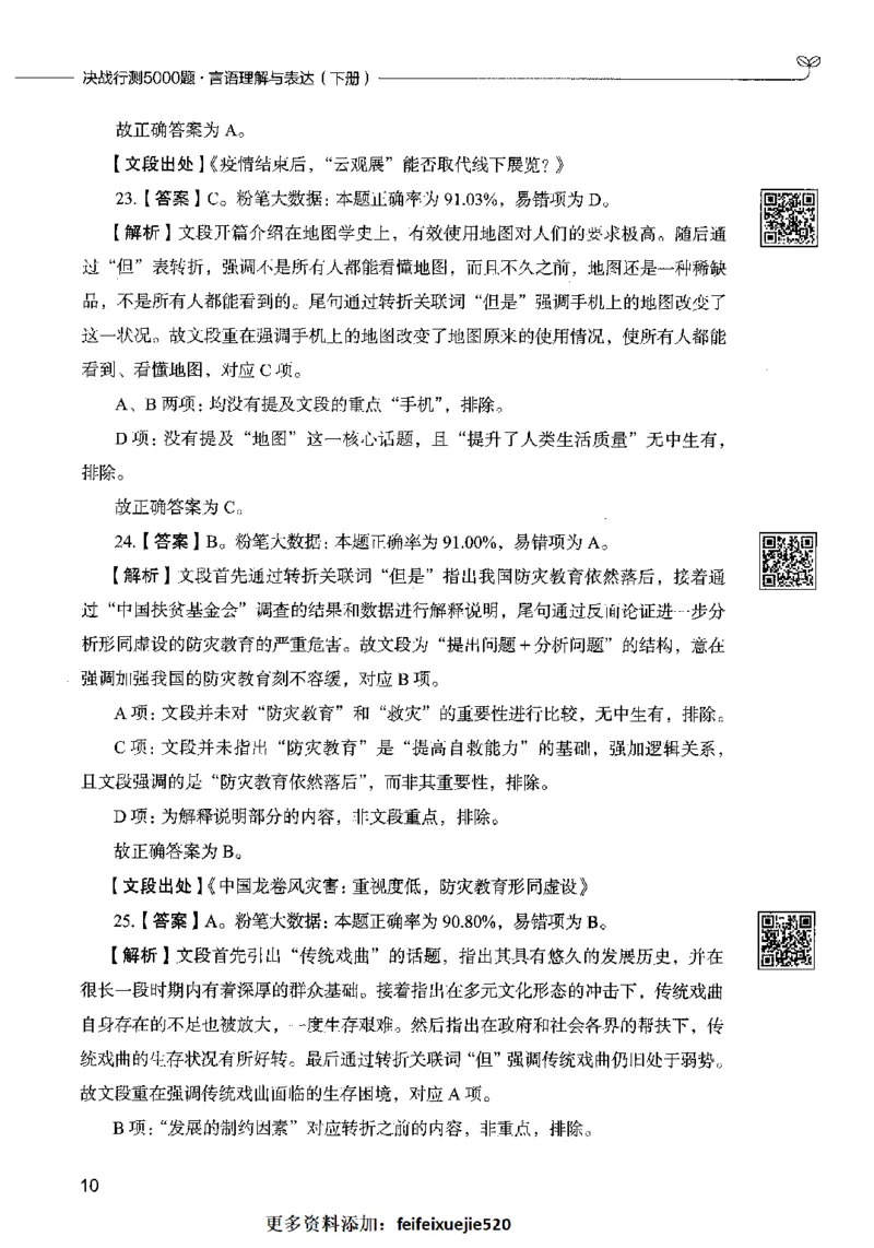 04言语表达（答案）2023年5月版_26吉林考备考资料包_11省考刷题包_04决战行测5000题_行测5000题2023年5月版次
