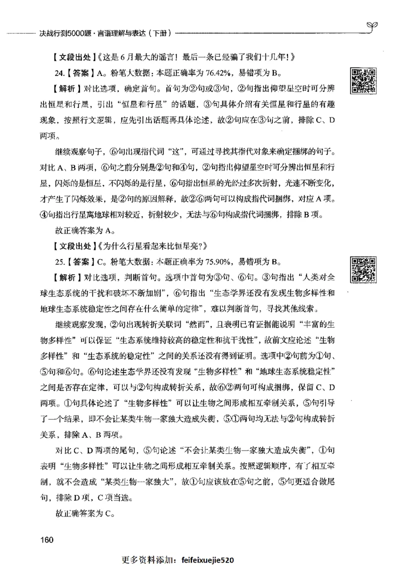 04言语表达（答案）2023年5月版_26吉林考备考资料包_11省考刷题包_04决战行测5000题_行测5000题2023年5月版次