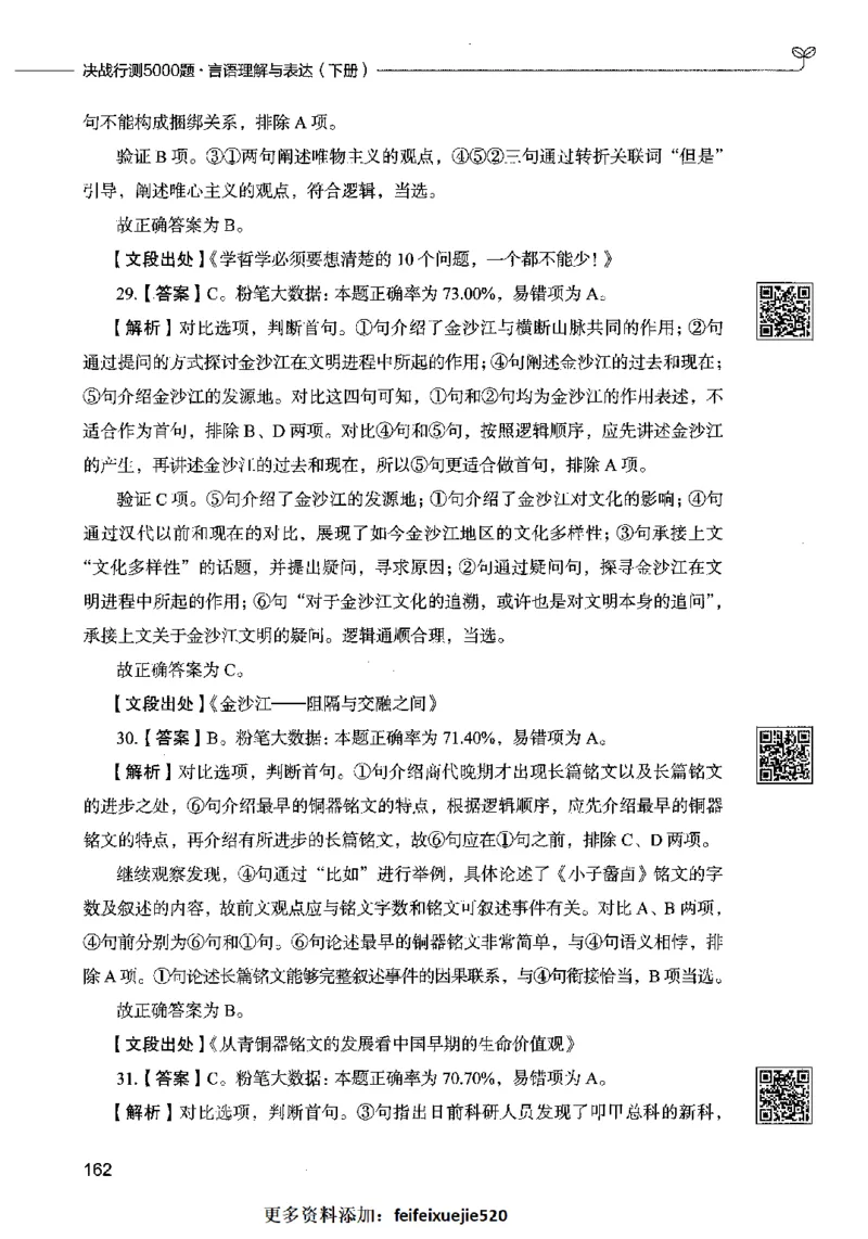 04言语表达（答案）2023年5月版_26吉林考备考资料包_11省考刷题包_04决战行测5000题_行测5000题2023年5月版次