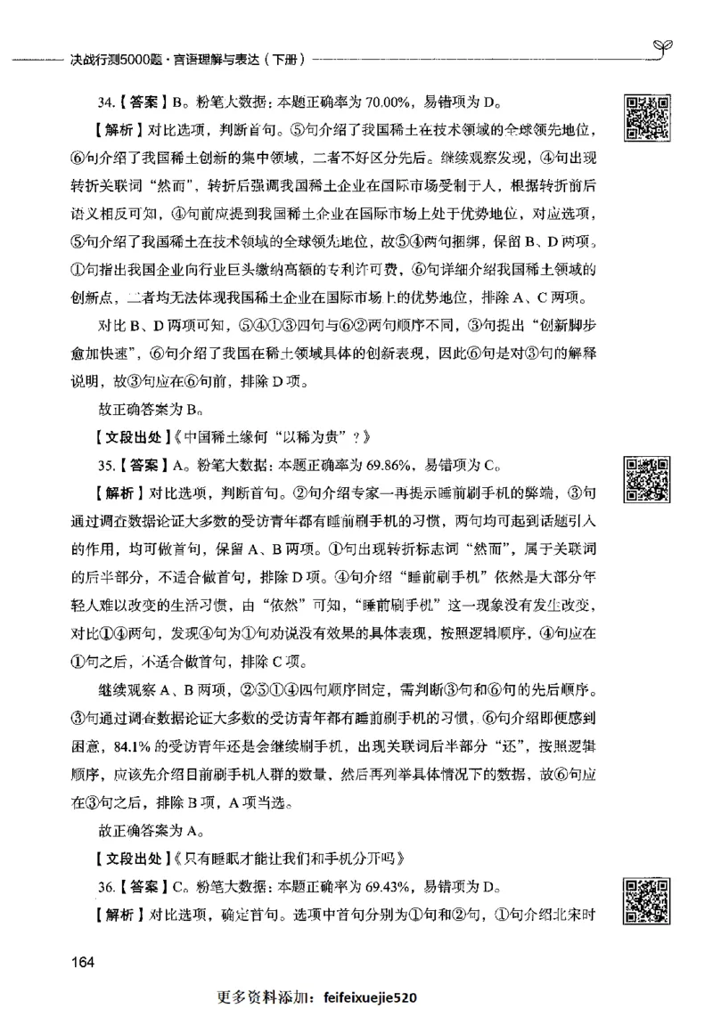 04言语表达（答案）2023年5月版_26吉林考备考资料包_11省考刷题包_04决战行测5000题_行测5000题2023年5月版次