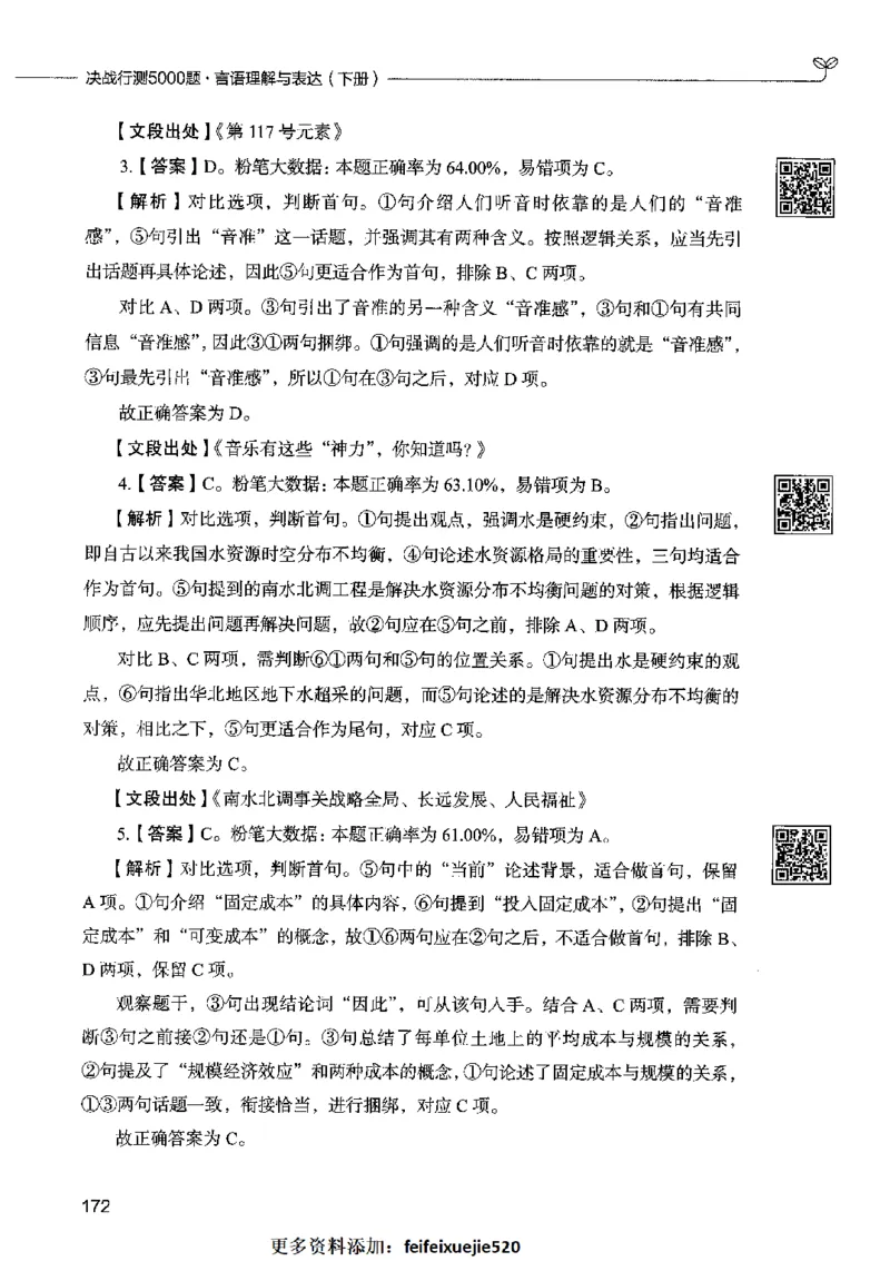 04言语表达（答案）2023年5月版_26吉林考备考资料包_11省考刷题包_04决战行测5000题_行测5000题2023年5月版次