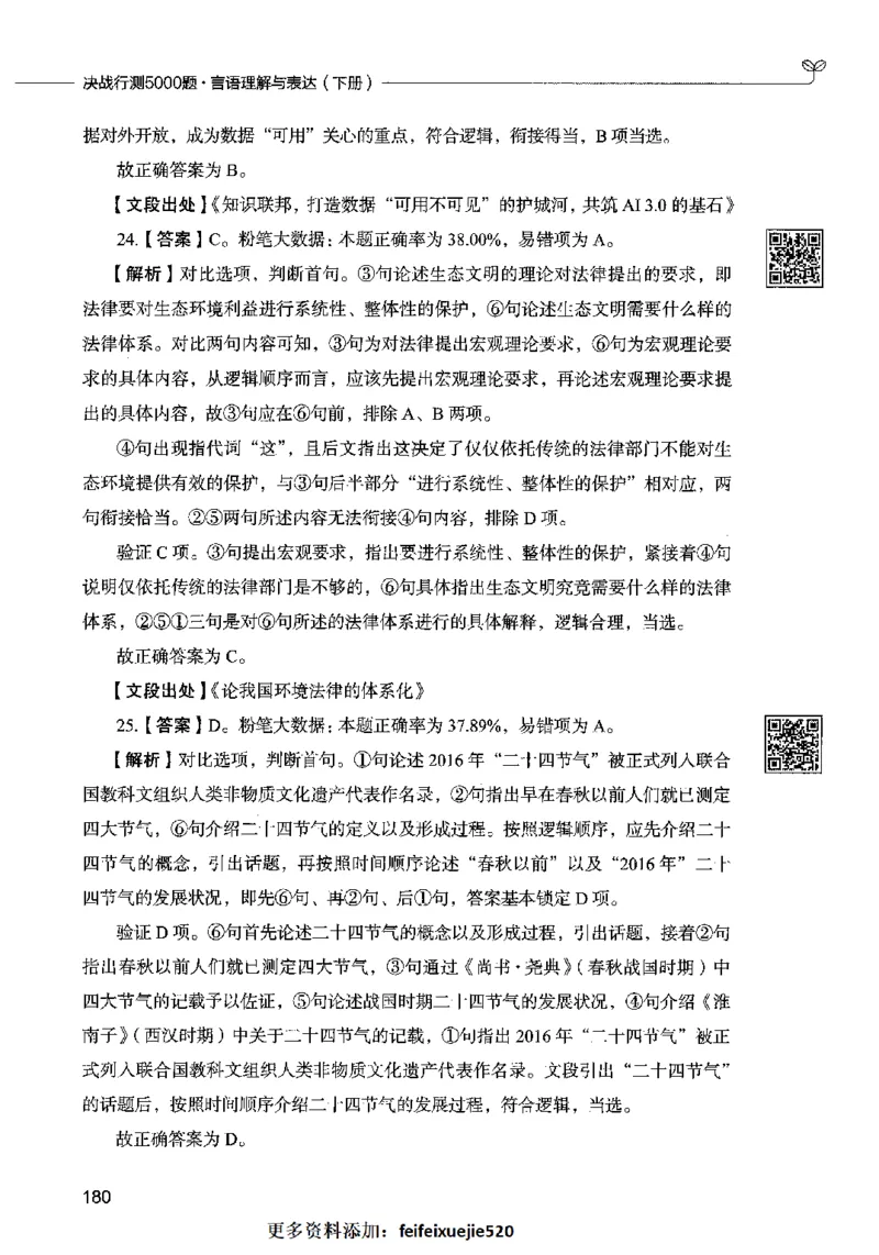 04言语表达（答案）2023年5月版_26吉林考备考资料包_11省考刷题包_04决战行测5000题_行测5000题2023年5月版次