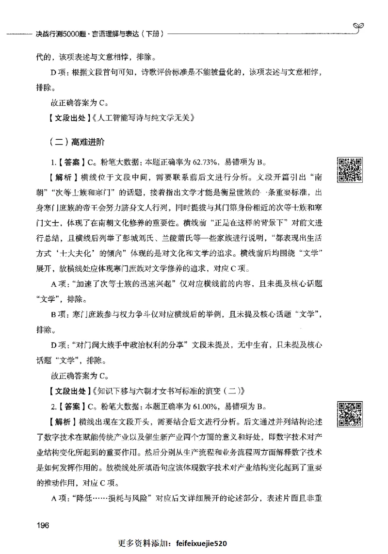 04言语表达（答案）2023年5月版_26吉林考备考资料包_11省考刷题包_04决战行测5000题_行测5000题2023年5月版次