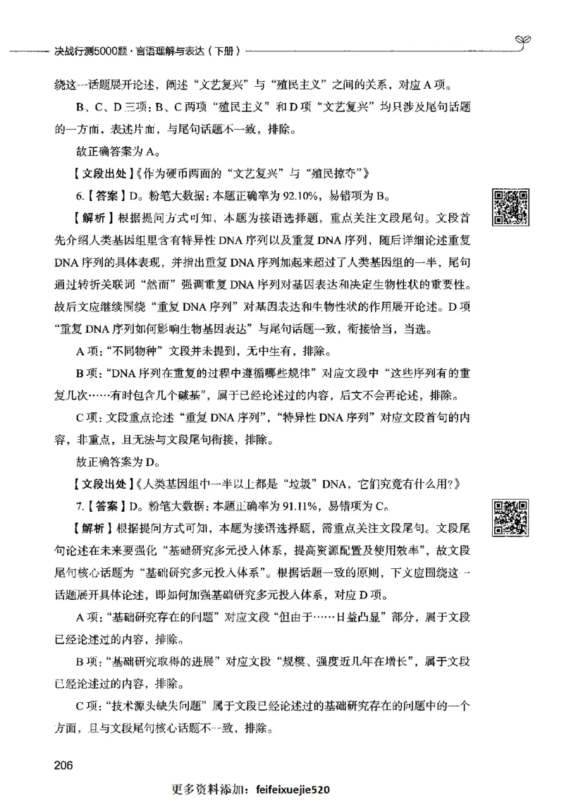 04言语表达（答案）2023年5月版_26吉林考备考资料包_11省考刷题包_04决战行测5000题_行测5000题2023年5月版次