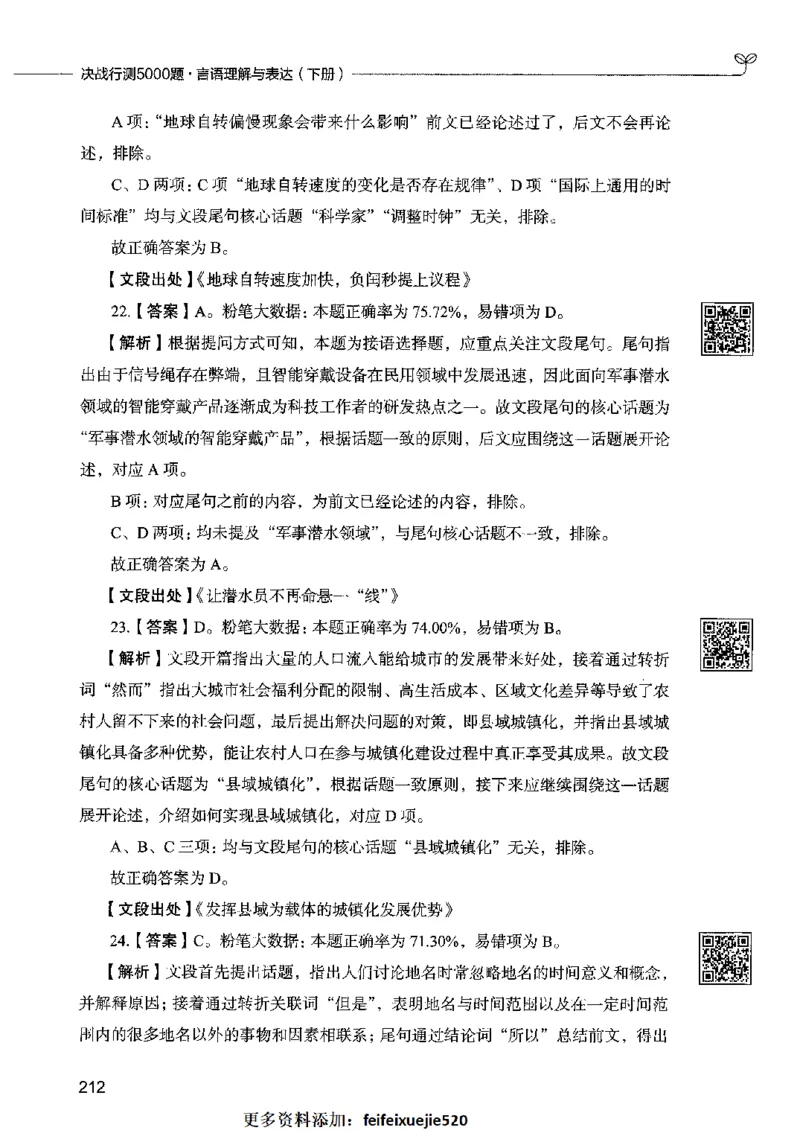 04言语表达（答案）2023年5月版_26吉林考备考资料包_11省考刷题包_04决战行测5000题_行测5000题2023年5月版次